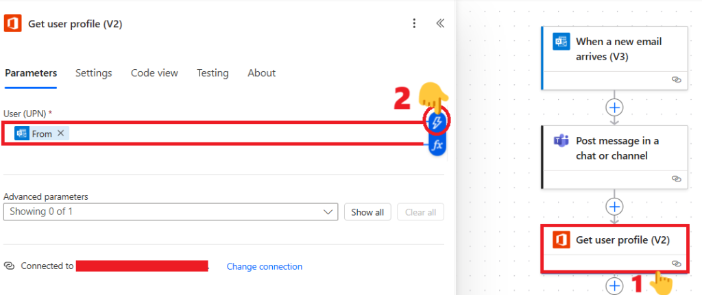 Get user profile (v2) action
