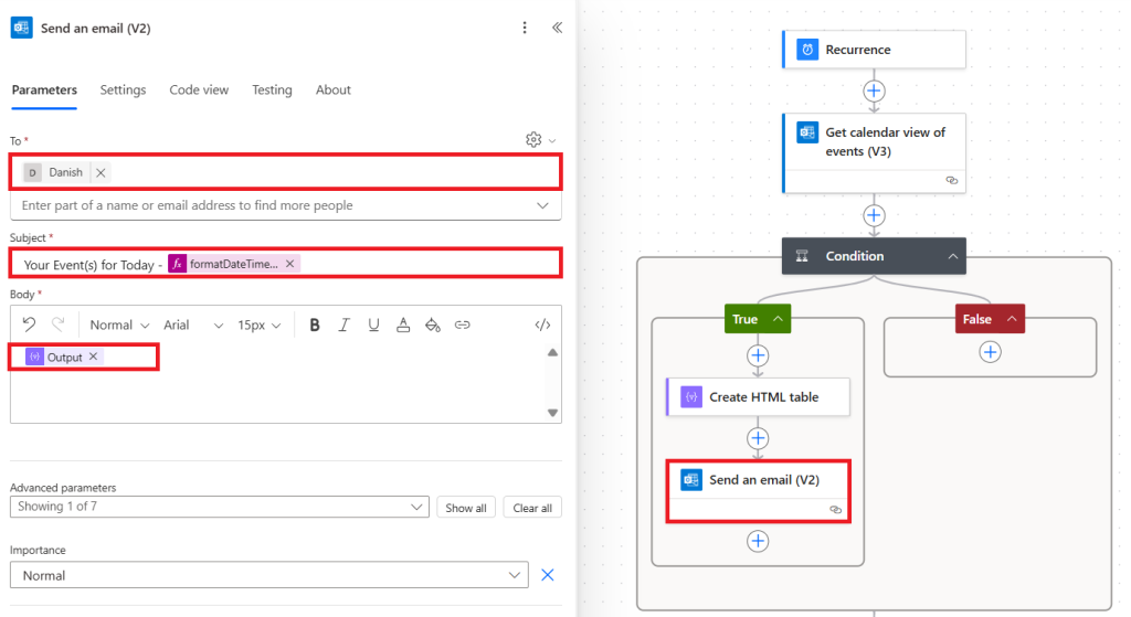 calendar events flow