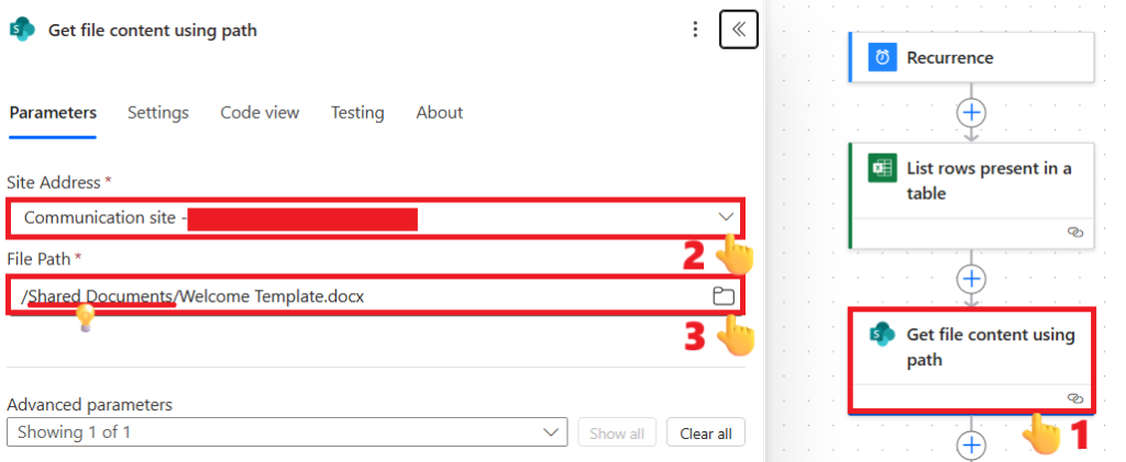 Get file content using path