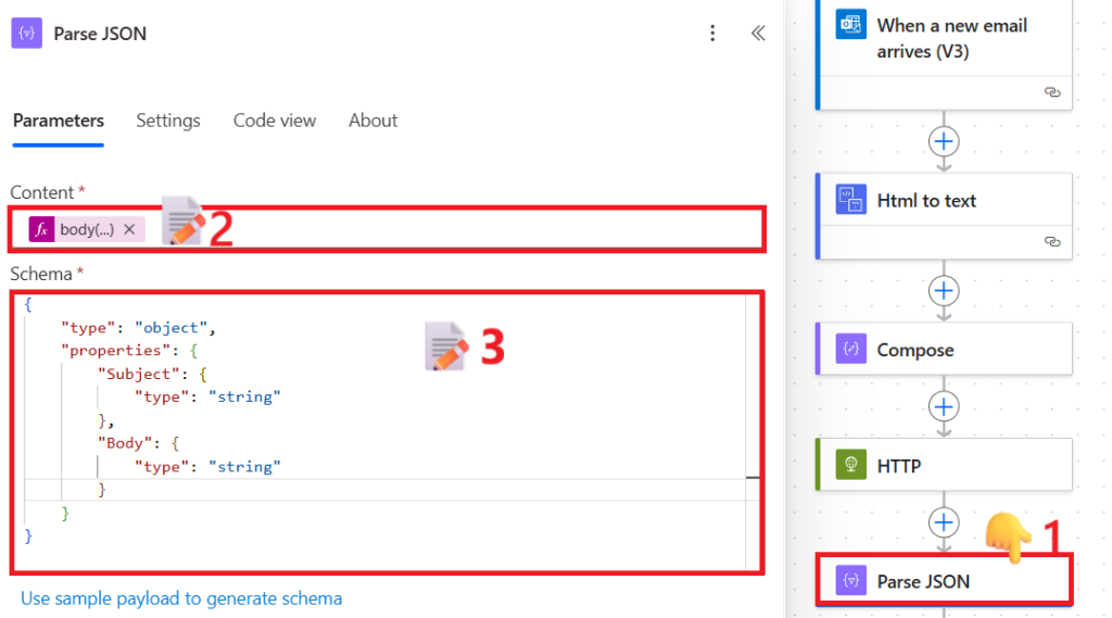 Parse JSON action
