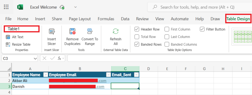 Excel workbook