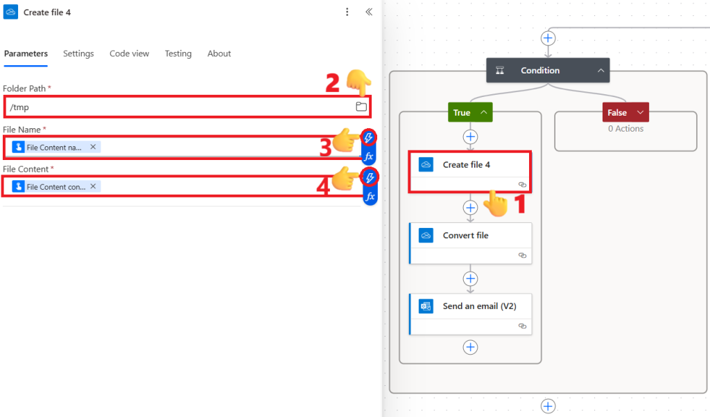 Create File OneDrive Action